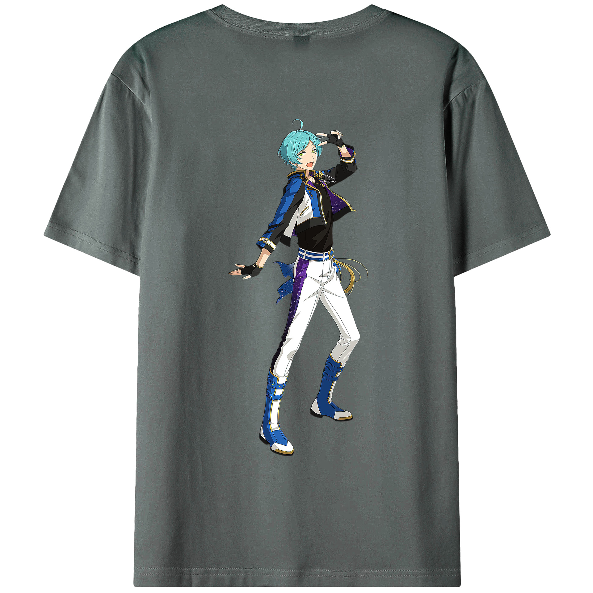 （画像用） あんさんぶるスターズ! Ensemble Stars 綿100％ メンズ半袖Tシャツ（バックプリント） 通気性